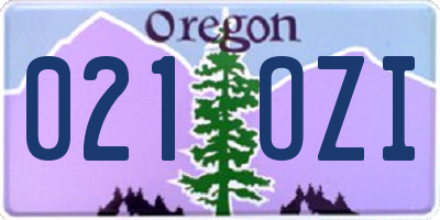 OR license plate 021OZI
