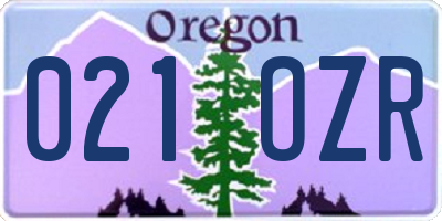 OR license plate 021OZR