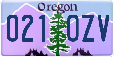 OR license plate 021OZV