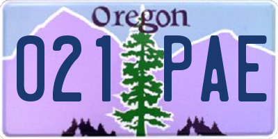 OR license plate 021PAE