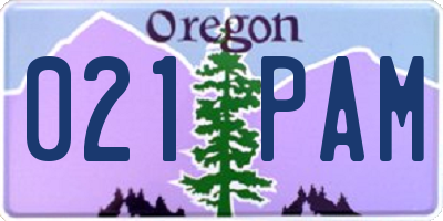 OR license plate 021PAM