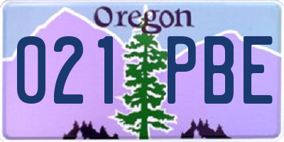 OR license plate 021PBE