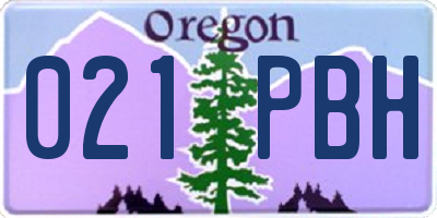 OR license plate 021PBH