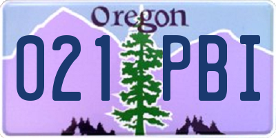 OR license plate 021PBI