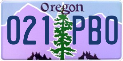 OR license plate 021PBO