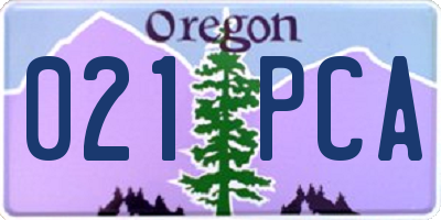 OR license plate 021PCA