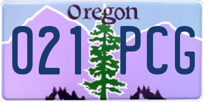 OR license plate 021PCG