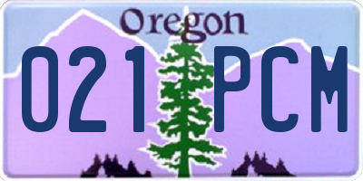 OR license plate 021PCM