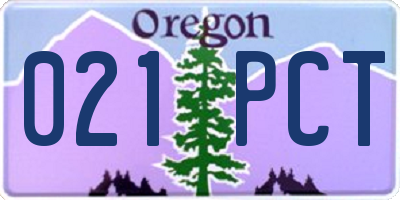 OR license plate 021PCT