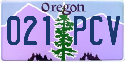 OR license plate 021PCV
