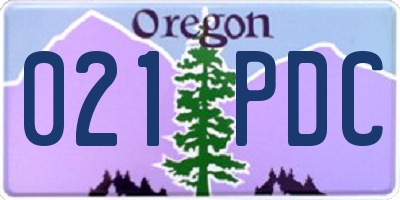 OR license plate 021PDC