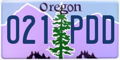 OR license plate 021PDD
