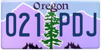 OR license plate 021PDJ