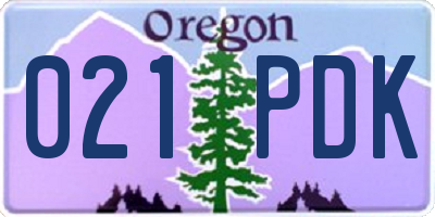 OR license plate 021PDK