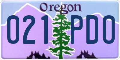 OR license plate 021PDO