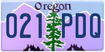 OR license plate 021PDQ