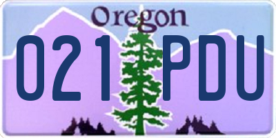 OR license plate 021PDU