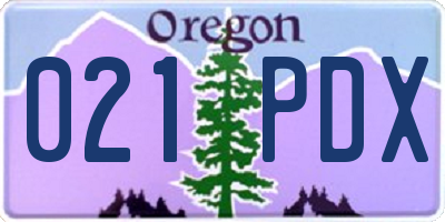 OR license plate 021PDX
