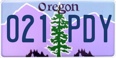 OR license plate 021PDY