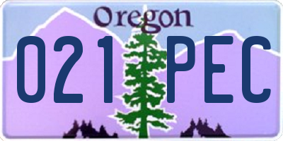 OR license plate 021PEC