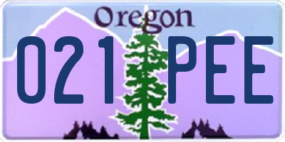 OR license plate 021PEE