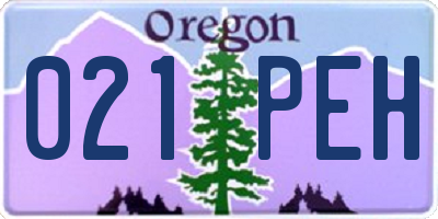 OR license plate 021PEH