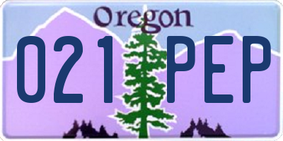 OR license plate 021PEP