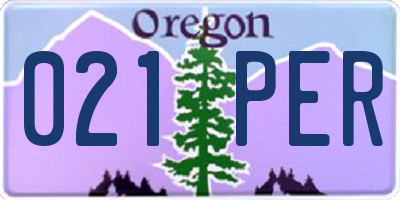 OR license plate 021PER