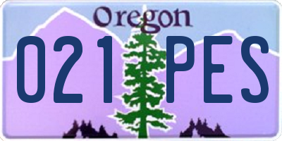 OR license plate 021PES