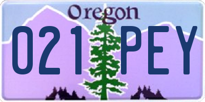 OR license plate 021PEY