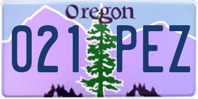 OR license plate 021PEZ