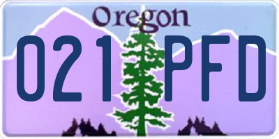 OR license plate 021PFD