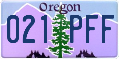 OR license plate 021PFF