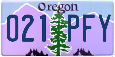 OR license plate 021PFY
