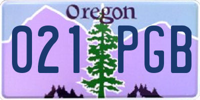 OR license plate 021PGB