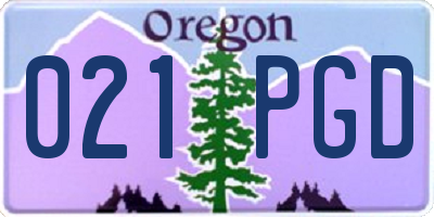 OR license plate 021PGD