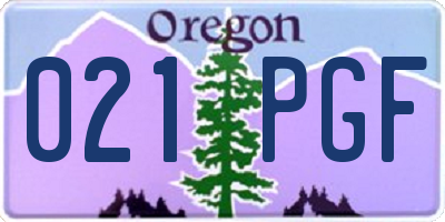 OR license plate 021PGF
