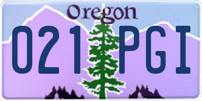 OR license plate 021PGI