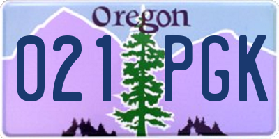 OR license plate 021PGK