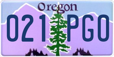OR license plate 021PGO