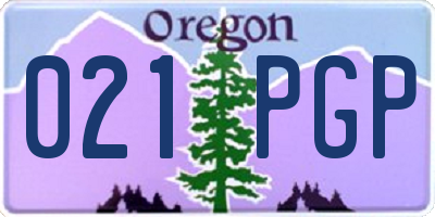 OR license plate 021PGP
