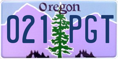 OR license plate 021PGT