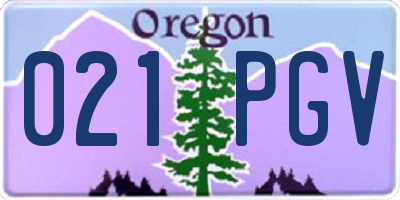 OR license plate 021PGV