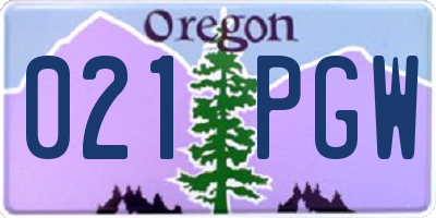 OR license plate 021PGW