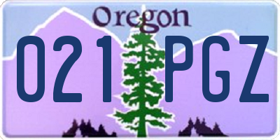 OR license plate 021PGZ