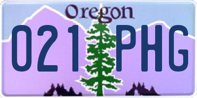 OR license plate 021PHG