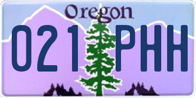 OR license plate 021PHH