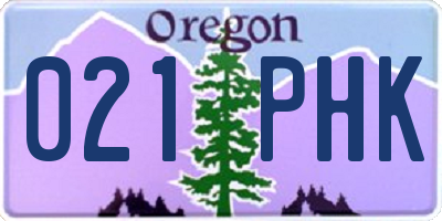 OR license plate 021PHK