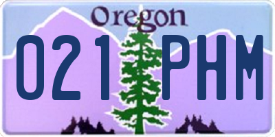 OR license plate 021PHM