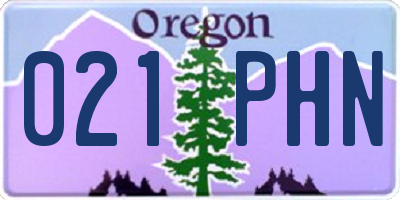 OR license plate 021PHN